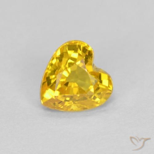 Zaffiro Dorato naturale da 0.44 ct, Cuore, VVS