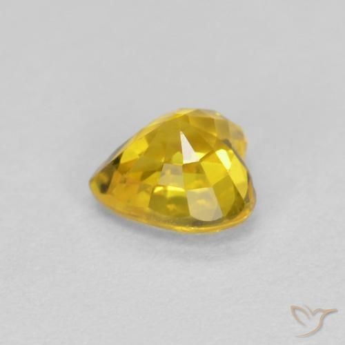Zaffiro Dorato naturale da 0.44 ct, Cuore, VVS