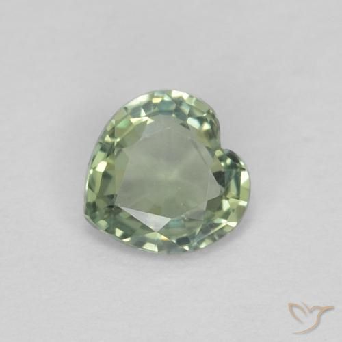 0.38ct Naturale Verde caldo Zaffiro, Cuore, VVS-VS