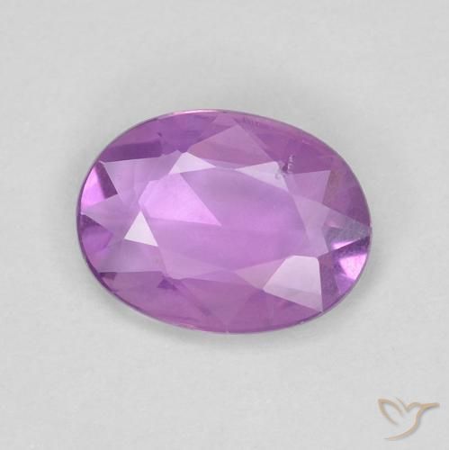 Zaffiro Viola rosato medio naturale da 0.65 ct, Ovale, VVS-VS