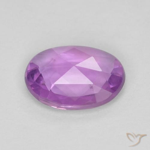 Zaffiro Viola rosato medio naturale da 0.65 ct, Ovale, VVS-VS