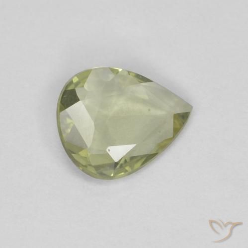 Zaffiro Verde caldo naturale da 0.34 ct, Forma a pera, VVS-VS