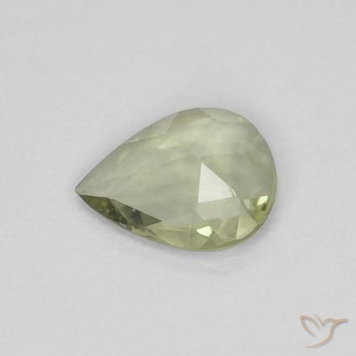 Zaffiro Verde caldo naturale da 0.34 ct, Forma a pera, VVS-VS