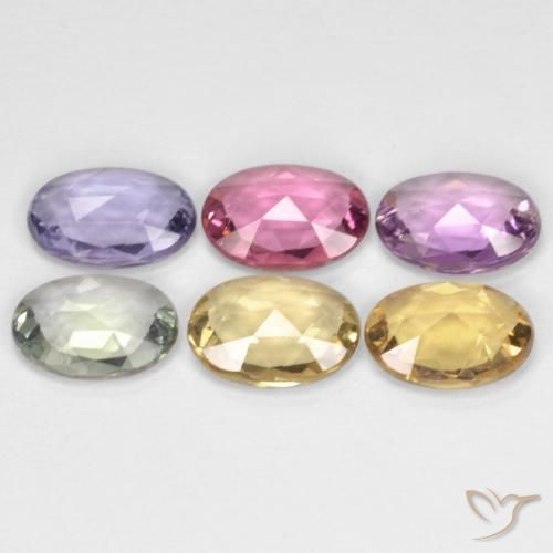 Gemme di Zaffiro Multicolore naturale da 3.98 ct, Ovale, VVS-VS