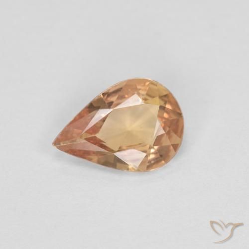 0.51ct Naturale Dorato pesca chiaro Zaffiro, Forma a pera, VVS