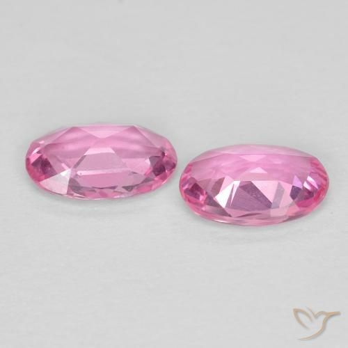 Gemme di Zaffiro Rosa intenso naturale da 0.80 ct, Ovale, VVS