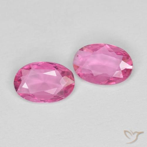 Gemme di Zaffiro Rosa scuro naturale da 0.62 ct, Ovale, VVS