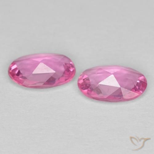 Gemme di Zaffiro Rosa porpora reale naturale da 0.80 ct, Ovale, VS