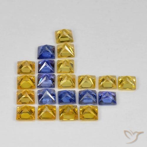 Gemme di Zaffiro Multicolore naturale da 3.34 ct, Quadrato, VS
