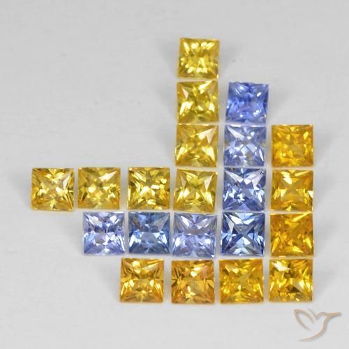Gemme di Zaffiro Multicolore naturale da 3.37 ct, Quadrato, VS