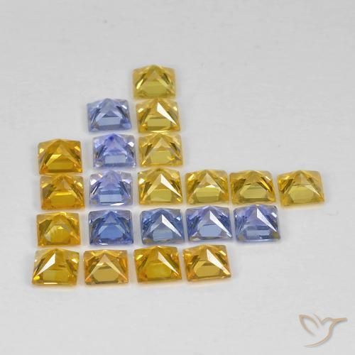 Gemme di Zaffiro Multicolore naturale da 3.37 ct, Quadrato, VS
