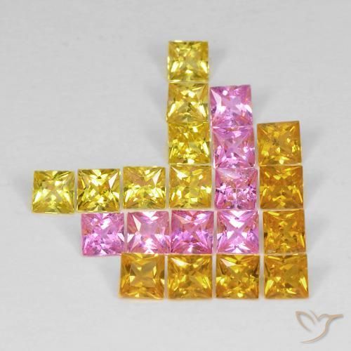 Gemme di Zaffiro Multicolore naturale da 3.26 ct, Quadrato, VS