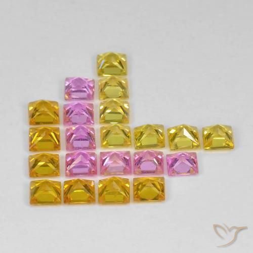 Gemme di Zaffiro Multicolore naturale da 3.26 ct, Quadrato, VS