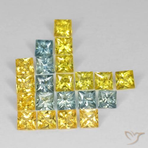 Gemme di Zaffiro Multicolore naturale da 3.24 ct, Quadrato, VS