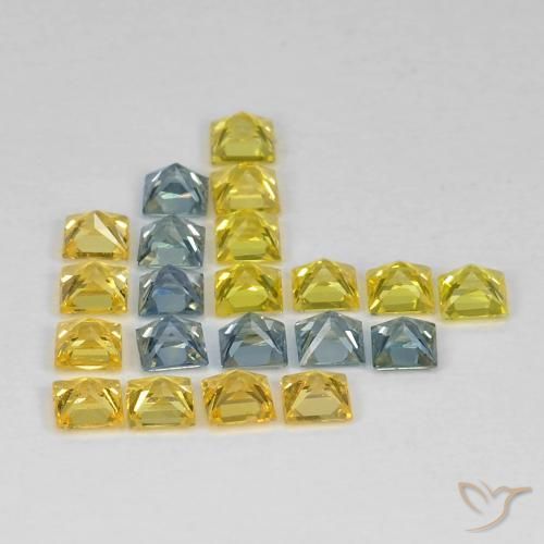 Gemme di Zaffiro Multicolore naturale da 3.24 ct, Quadrato, VS
