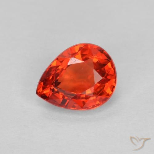 0.46ct Naturale Rosso cremisi brillante Zaffiro, Forma a pera, VS