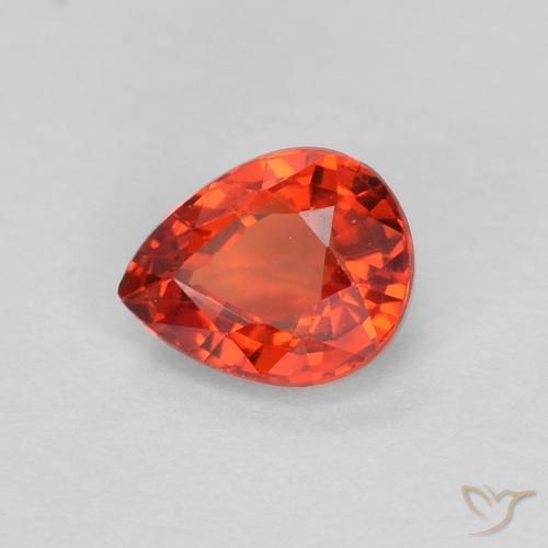 Zaffiro Rosso cremisi brillante naturale da 0.46 ct, Forma a pera, VS