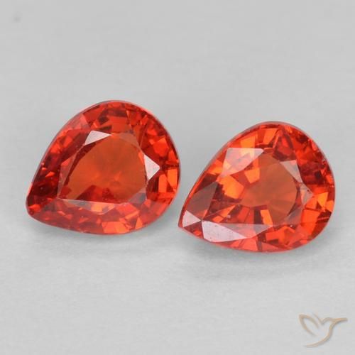 0.88ctw Naturale Rosso brillante Zaffiro, Forma a pera, VS