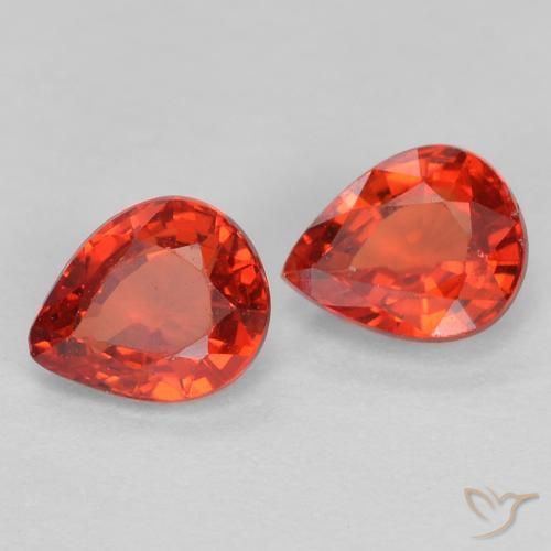 Gemme di Zaffiro Rosso brillante naturale da 0.88 ct, Forma a pera, VS
