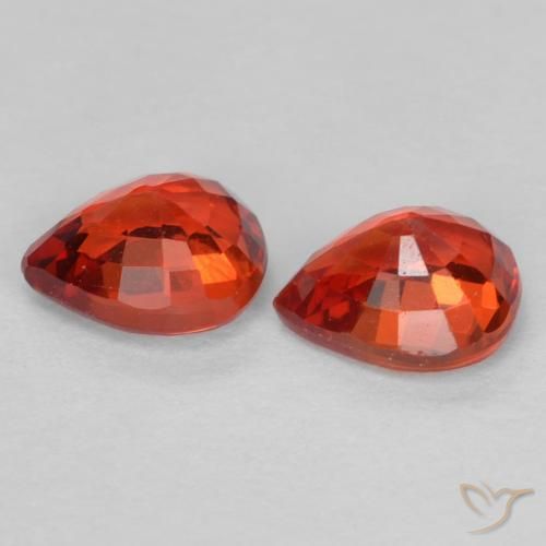 Gemme di Zaffiro Rosso brillante naturale da 0.88 ct, Forma a pera, VS