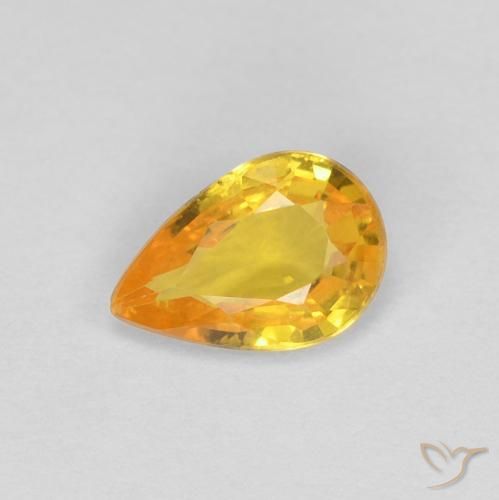 0.44ct Naturale Arancio-Oro Zaffiro, Forma a pera, VS