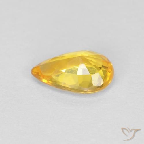 Zaffiro Arancio-Oro naturale da 0.44 ct, Forma a pera, VS