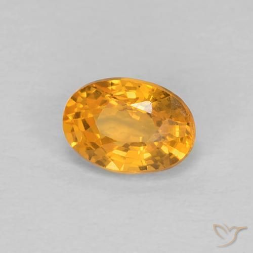 0.66ct Naturale Arancio-Oro Zaffiro, Ovale, VS