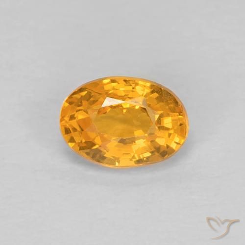 Zaffiro Arancio-Oro naturale da 0.66 ct, Ovale, VS