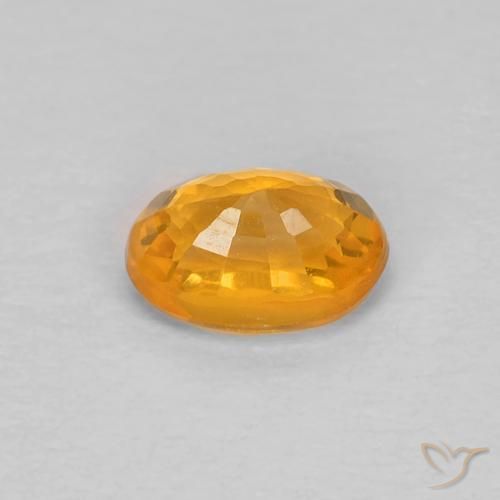 Zaffiro Arancio-Oro naturale da 0.66 ct, Ovale, VS