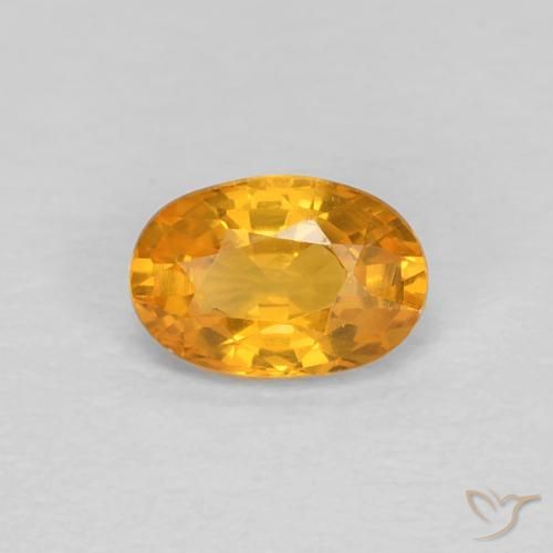 0.56ct Naturale Arancio Medio Zaffiro, Ovale, VVS-VS
