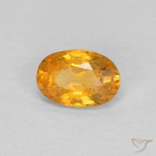 Zaffiro Arancio Medio naturale da 0.56 ct, Ovale, VVS-VS
