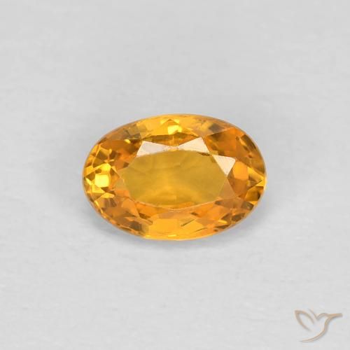 0.55ct Naturale Arancio Medio Zaffiro, Ovale, VVS-VS