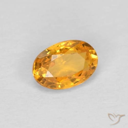 Zaffiro Arancio Medio naturale da 0.55 ct, Ovale, VVS-VS