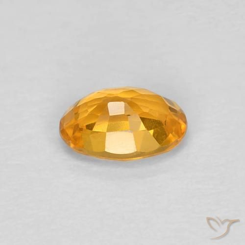 Zaffiro Arancio Medio naturale da 0.55 ct, Ovale, VVS-VS