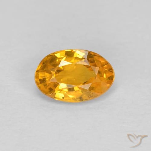 0.54ct Naturale Arancio-Oro Zaffiro, Ovale, VS