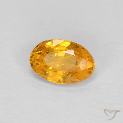 Zaffiro Arancio-Oro naturale da 0.54 ct, Ovale, VS