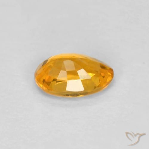 Zaffiro Arancio-Oro naturale da 0.54 ct, Ovale, VS