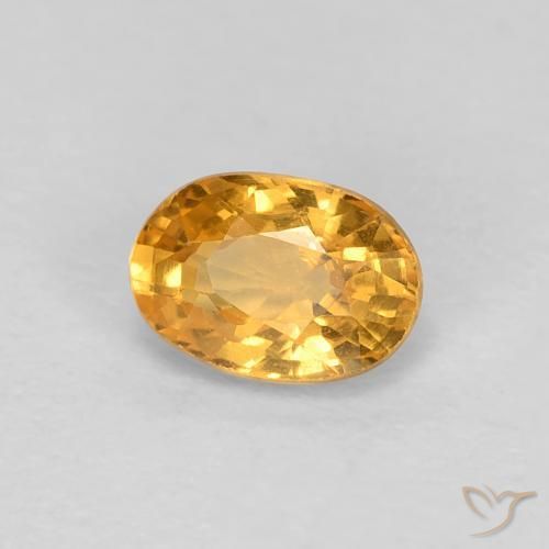 Zaffiro Arancio-Oro naturale da 0.65 ct, Ovale, VS