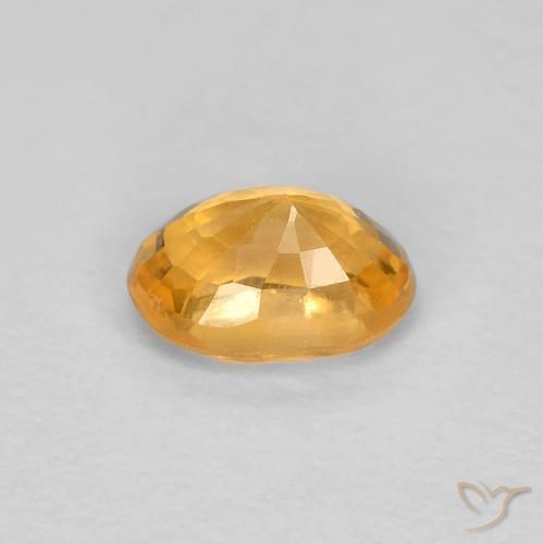 Zaffiro Arancio-Oro naturale da 0.65 ct, Ovale, VS