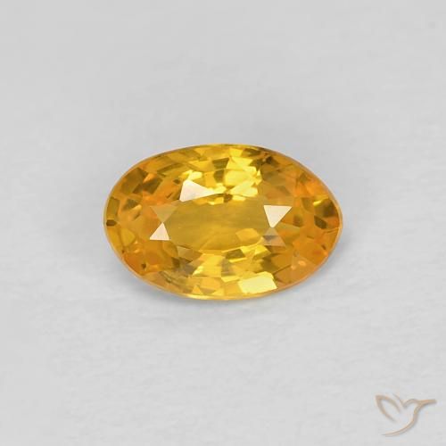 0.46ct Naturale Arancio-Oro Zaffiro, Ovale, VVS-VS