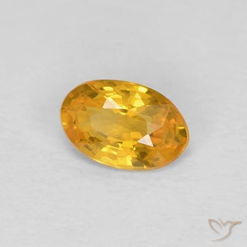 Zaffiro Arancio-Oro naturale da 0.46 ct, Ovale, VVS-VS