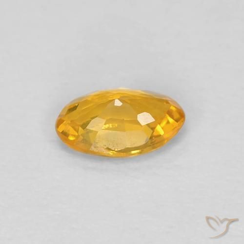Zaffiro Arancio-Oro naturale da 0.46 ct, Ovale, VVS-VS