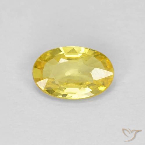 0.46ct Naturale Giallo dorato chiaro Zaffiro, Ovale, VS