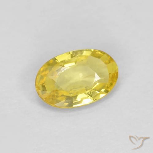 Zaffiro Giallo dorato chiaro naturale da 0.46 ct, Ovale, VS