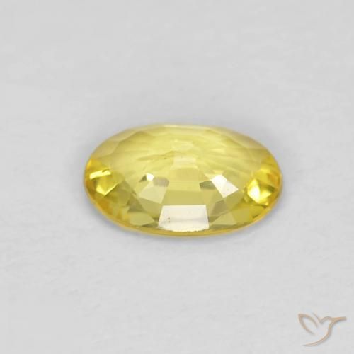 Zaffiro Giallo dorato chiaro naturale da 0.46 ct, Ovale, VS