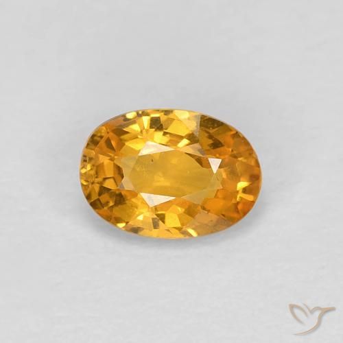 0.60ct Naturale Arancio Medio Zaffiro, Ovale, VS