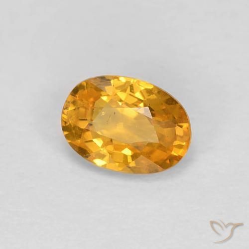 Zaffiro Arancio Medio naturale da 0.60 ct, Ovale, VS