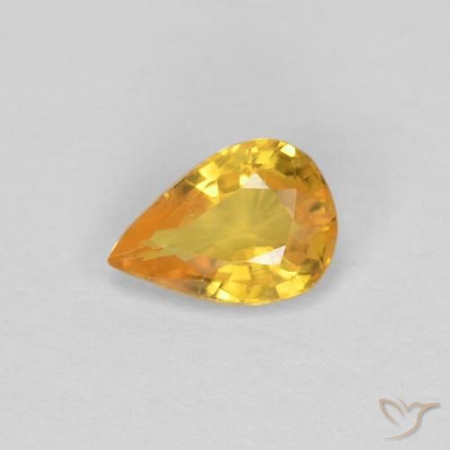 0.50ct Naturale Oro medio Zaffiro, Forma a pera, VS