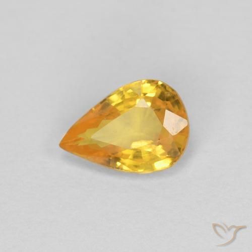 Zaffiro Oro medio naturale da 0.50 ct, Forma a pera, VS