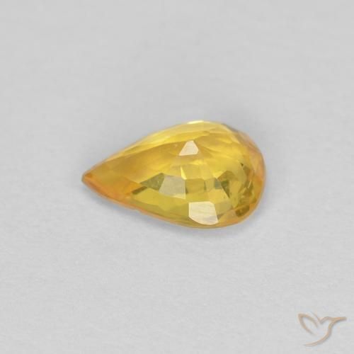 Zaffiro Oro medio naturale da 0.50 ct, Forma a pera, VS